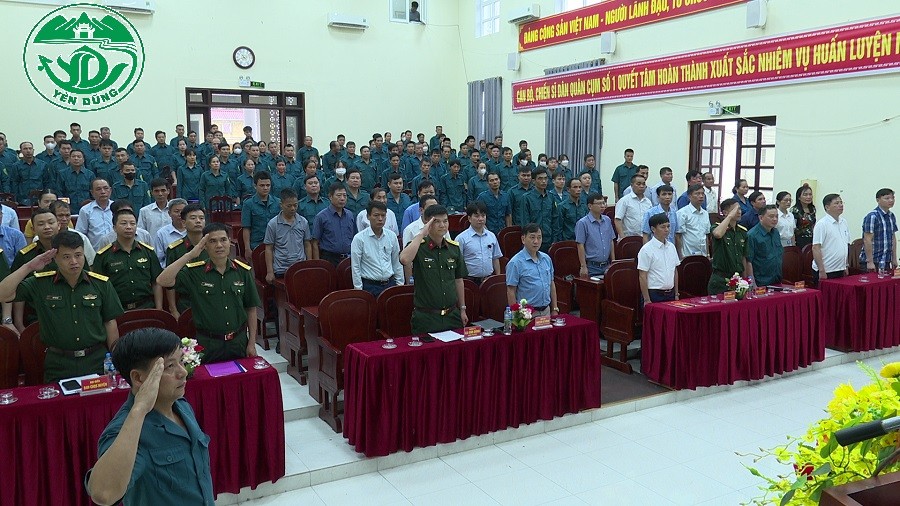 Thị trấn Nham biền đăng cai tổ chức: Lễ ra mắt huấn luyện dân quân cụm số 1 năm 2024.